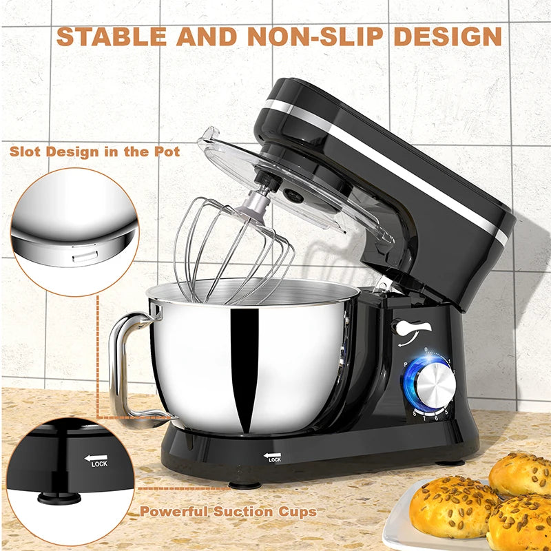 1000w Powerful Stand Mixer Electric Blender Household Noodle Bread Maker Food Processor Multifunctional Kitchen Mixer with Bowl.