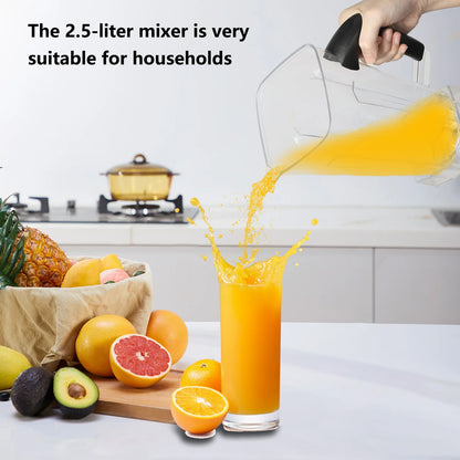 6000W Power multi-function Professional Blender 4-Blade 2-In-1 Wall Breaking Machine 2.5L Container Ice Nut Fruit mix Strong.