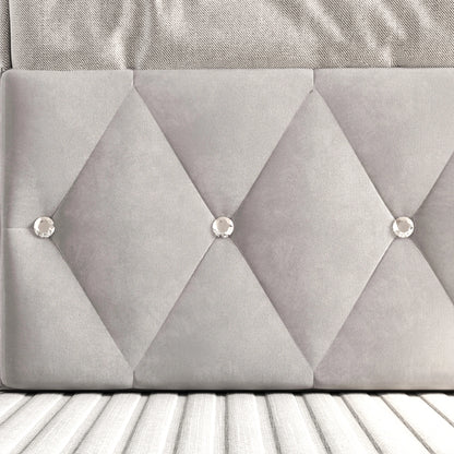 Rosahqnda Doppelbettgestell 140–160–180 x 200 cm, verstellbares LED-Kopfteil, hydraulisches Bett mit Stauraum, gepolstertes Jugendbett, Samt