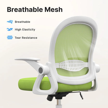 Office Chair Ergonomic Desk Chair Gaming Chairs Mid-Back Mesh Chair Flip-up Armrests Lumbar Support for Home Office