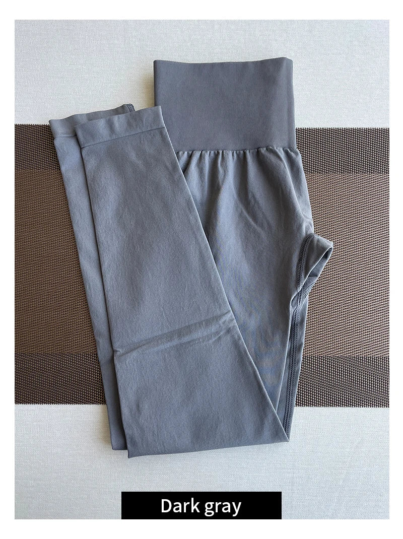 TKITK Solid Leggings Women Seamless Sports  Scrunch Bum Tights cycling shark pants Yoga shorts Gym navigation nv Workout wear