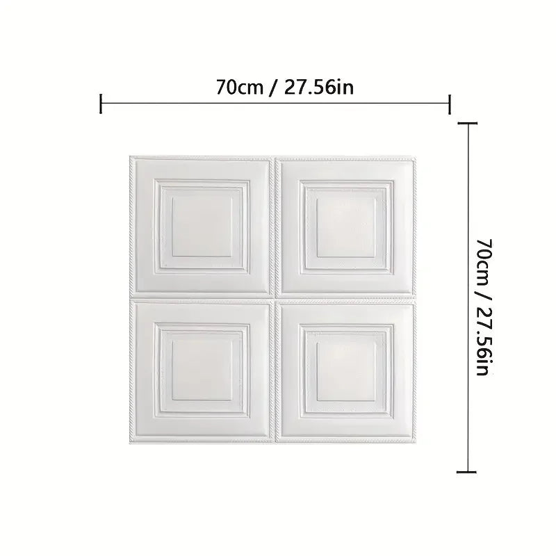 70cm*70cm 3D Room Decor Warm Decoration Self-adhesive Wall Stickers Foam Waterproof Anti-collision Wallpaper Ceiling Background