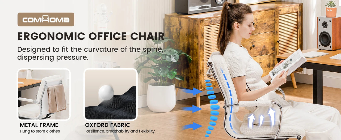 COMHOMA Chefsessel Bürostuhl Ergonomischer Schreibtischstuhl Drehstuhl Computerstuhl mit Armlehnen Schminktisch Stuhl