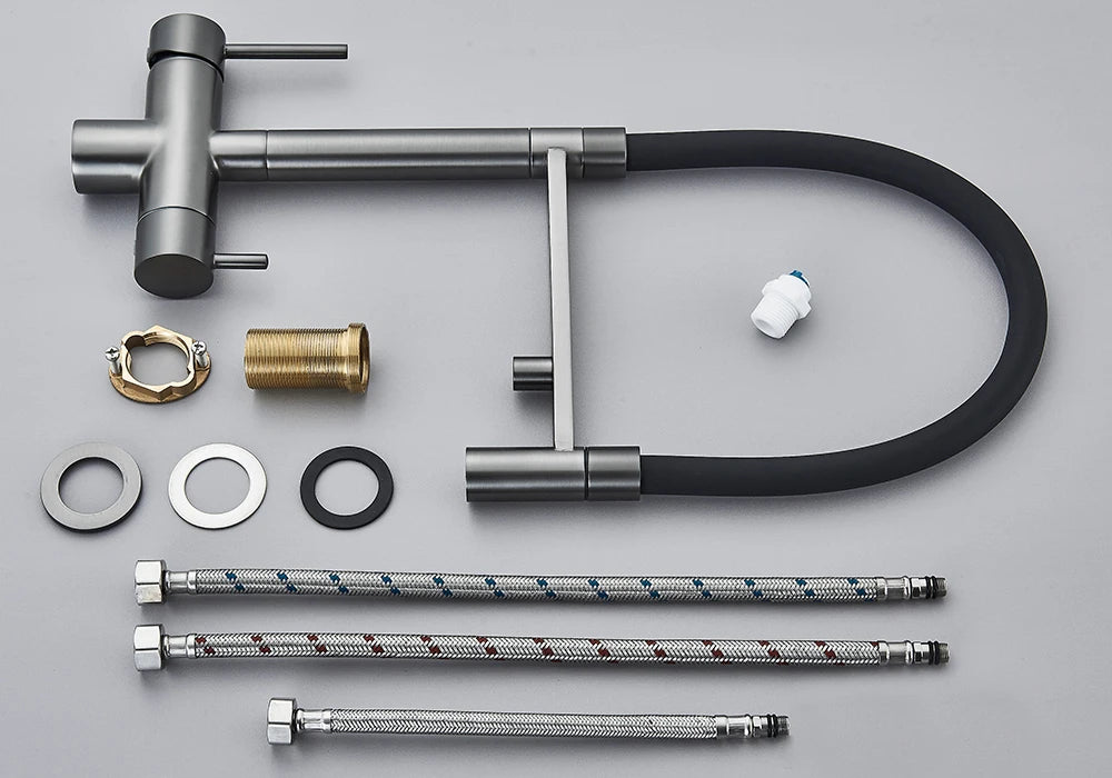 Black Grey Filtered Kitchen Faucet Water Filter Kitchen Faucets Filter Faucet Mixer Water Purification Water Drinking Water Taps