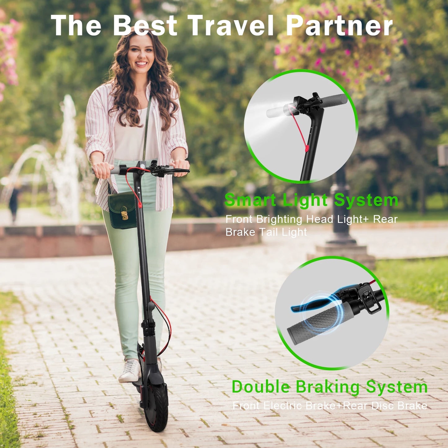 AOVOPRO ES80 500W Electric Scooter for Adults 35KM Long Range 31KM/H Fast Speed Folding Electric Scooter 8.5 Inch Smart Escooter