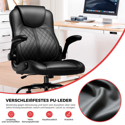 GTPLAYER Gaming Stuhl mit hochklappbarer Armlehne, Gamer Stuhl mit Schaukelfunktion, Ergonomischer Computer Gaming Stuhl