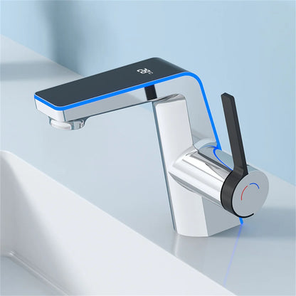Intelligent LED Digital Display Bathroom Basin Faucet Tap Hot Cold Temperature Sensing Faucet Toilet Bathroom Household Faucet