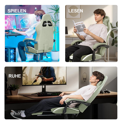 GTPLAYER Gaming Stuhl, Gamer Stuhl, Atmungsaktiver Bürostuhl aus Hochwertigem Stoff, Ergonomischer PC-Stuhl, Verstellbarer