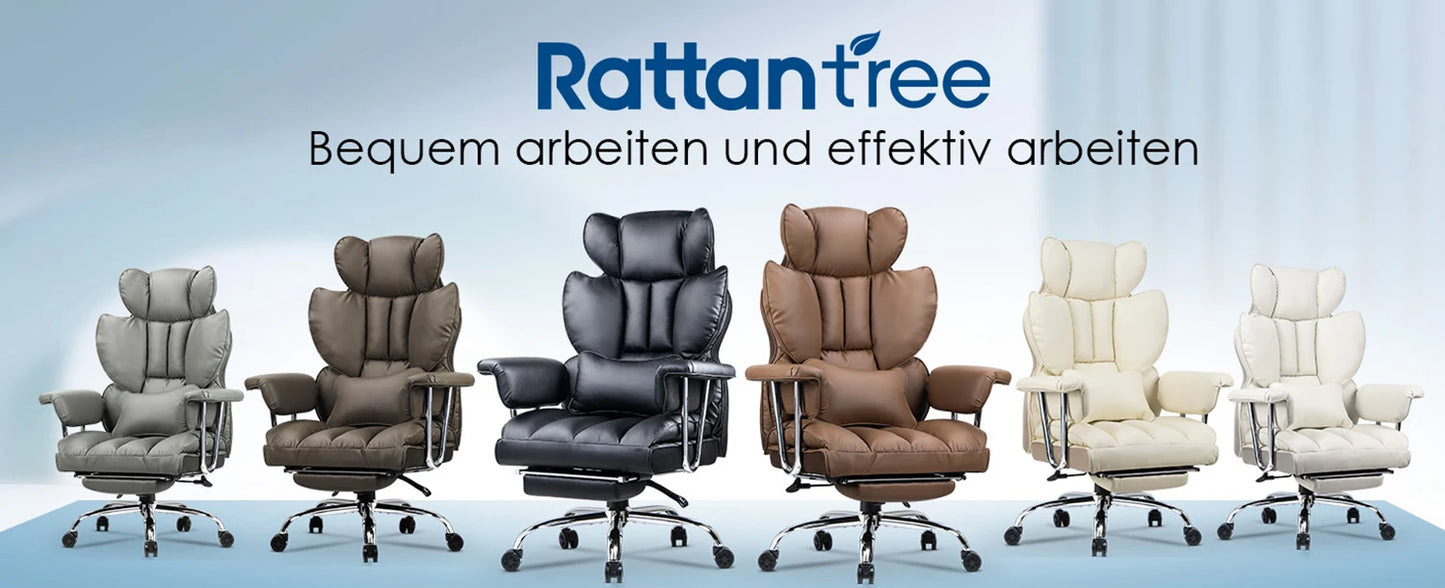 Desk Chairs Ergonomic Office Chair PU Leather Computer Chairs Adjustable Big High Back Executive Chair Swivel Chair