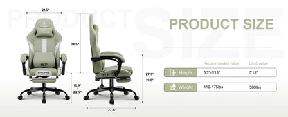 GTPLAYER Gaming Stuhl, Gamer Stuhl, Atmungsaktiver Bürostuhl aus Hochwertigem Stoff, Ergonomischer PC-Stuhl, Verstellbarer