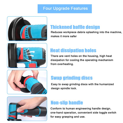 12 V Mini-Winkelschleifer Mini-Haushalt wiederaufladbar 19500 U/min Schneidemaschine Poliermaschine Elektroschleifer Poliermaschine