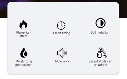 KINSCOTER Volcanic Aroma Diffuser Essential Oil Lamp 130ml USB Portable Air Humidifier with Color Flame Night Light.