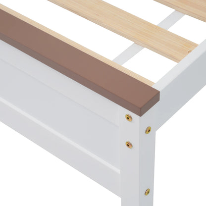 Rosahqnda Bett aus massivem Kiefernholz, Einzelbett 90 x 200 cm, Doppelbettrahmen 140 x 200 cm, Gästebett, Wohnungsbett, Jugendbett, Hauptschlafzimmer, Holz