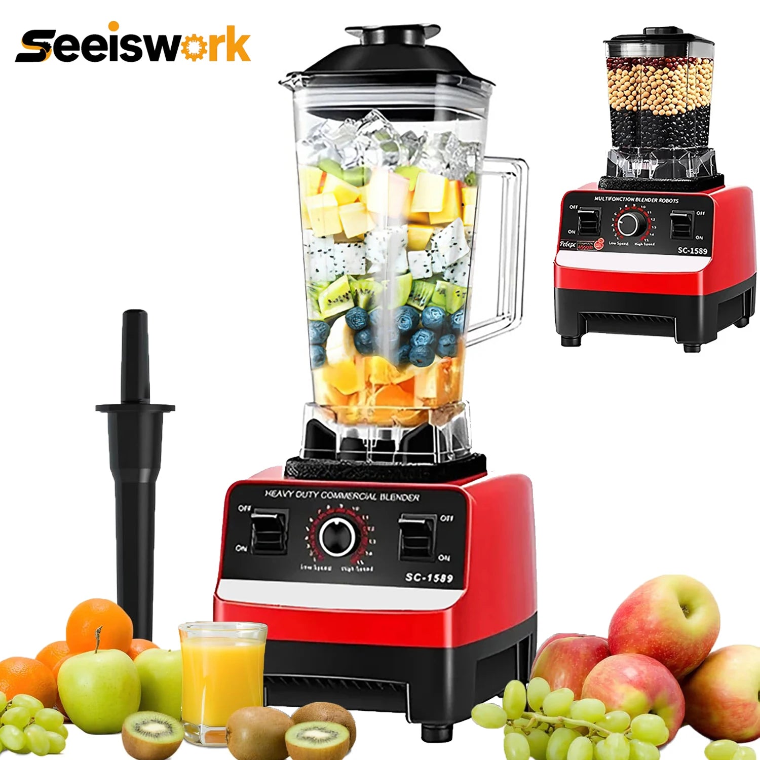 2000W Heavy Duty Commercial Blender Stationary Mixer Food Processor Ice Smoothies for Kitchen High Power Juicer Blender BPA Free.