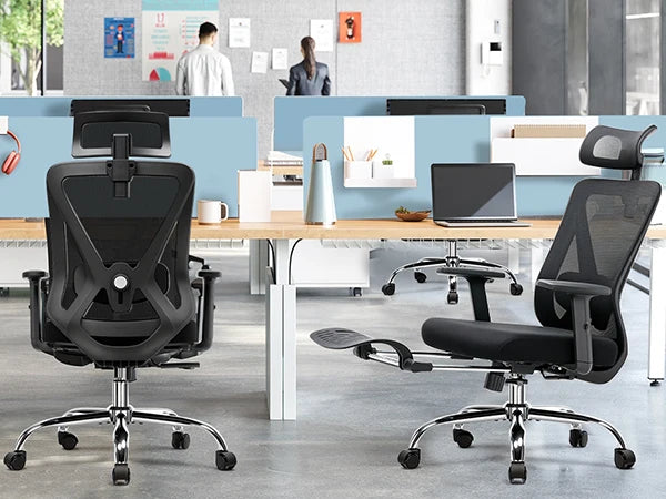 COMHOMA Bürostuhl Ergonomisch，Schreibtischstuhl mit 3D-Kopfstütze & 3D-Lendenwirbelstütze, verstellbare Armlehnen, Office Chair