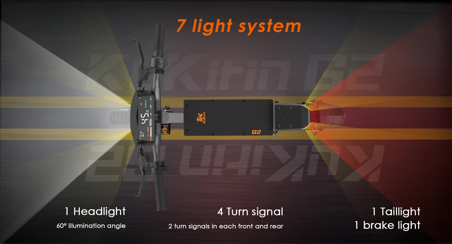 Kukirin G2 Foldable Electric Scooter 800W Brushless Motor 48V 15.6Ah Battery 10-inch Tire 45km/h Max Speed 55km Range.