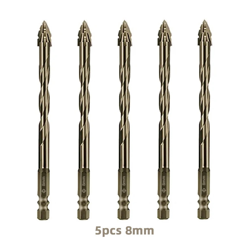 Vierkantiges gezahntes Exzenterbohrer-Set, hohe Härte, sechseckig, einfache Installation, Multifunktions-Bohrer-Set mit Schrägkopf