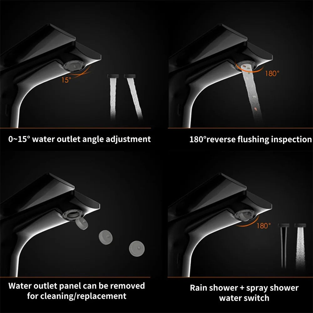 Intelligent LED Digital Display Bathroom Basin Faucet Tap Hot Cold Temperature Sensing Faucet Toilet Bathroom Household Faucet