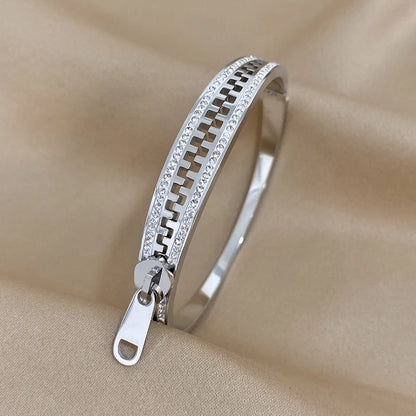 Original Zipper Bracelet Charm Bangle Stainless Steel Zip Hand Bracelets Gold Plated Luxury Jewelry for Women Designer.