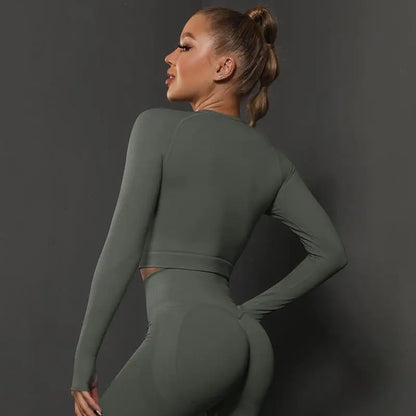 Cuties Women's Long Sleeve Top Sport Tops Yoga For Female Running Tight Tops Workout Suit Long Tee