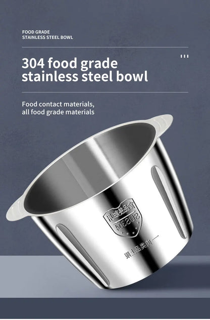 2L Stainless Steel Electric Chopper Meat Grinder Mincer vegtable Chopper Meat Slicer Machine Household grain Food Processor.