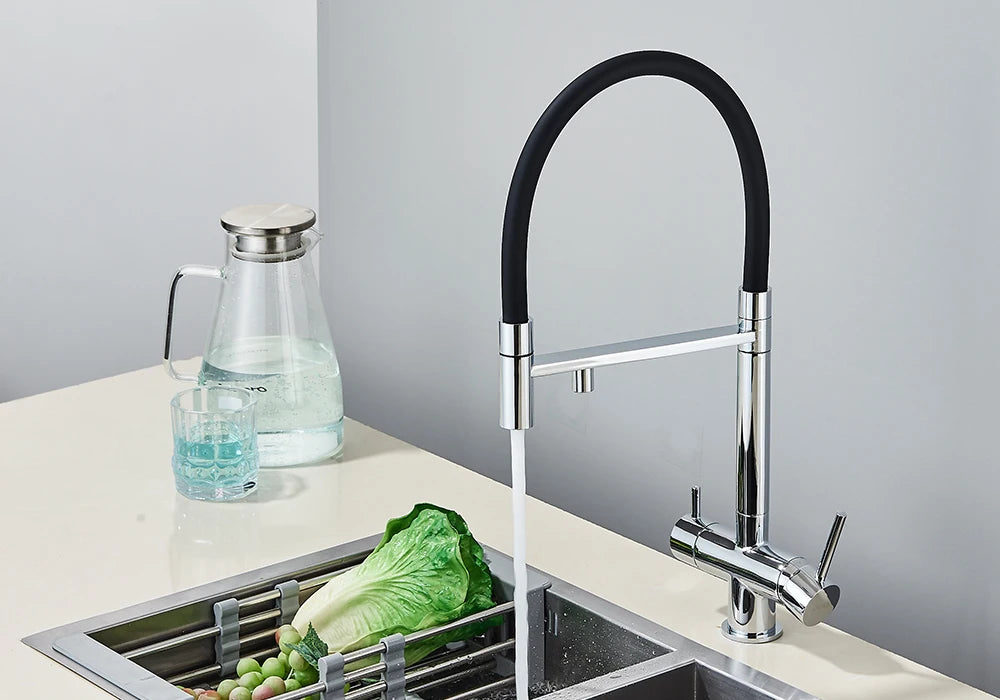 Black Grey Filtered Kitchen Faucet Water Filter Kitchen Faucets Filter Faucet Mixer Water Purification Water Drinking Water Taps