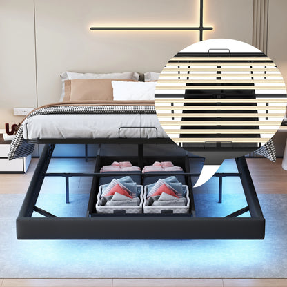 WoodenAura Polsterbett Bettgestell Doppelbettgestell, Geräusche leicht aufzubauen. Kunstleder-Bettrahmen 160 x 200 cm  modernes