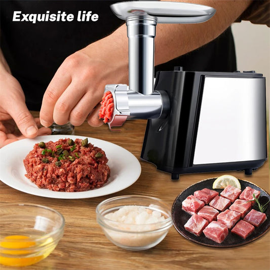 1000W Electric Meat Grinder Heavy hard Meat Mincer Sausage Stuffer Machine 220V Stainless Steel Food grain Stand mix.