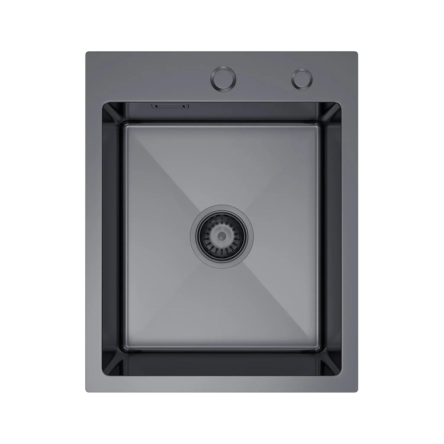 Küchenspüle aus Edelstahl, 40 x 50 cm, Graphit, Einzelschüssel mit Siphon, leicht zu reinigen, handgefertigte Spüle für die Küche
