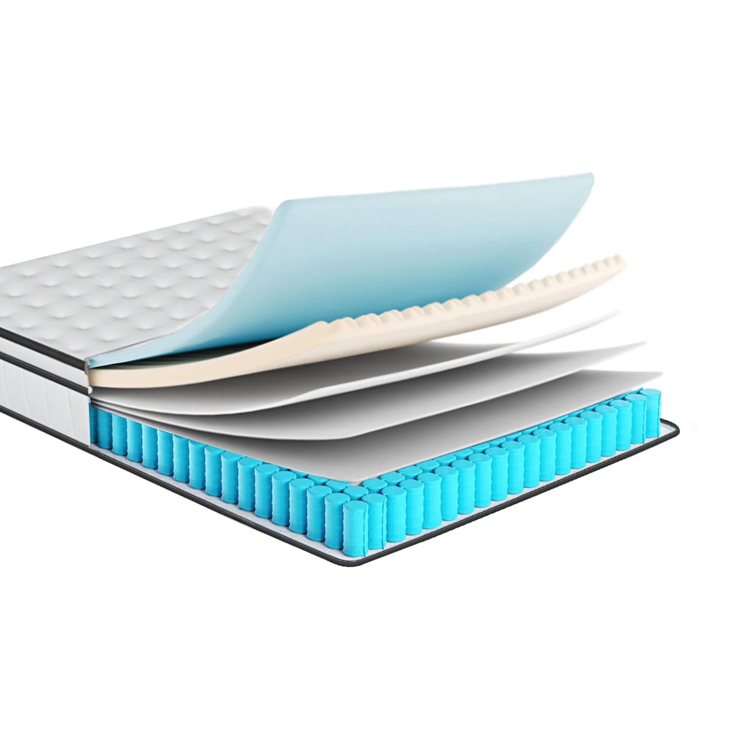 Mattress 140x190cm,Height 25cm, Pocket Spring Mattress with Comfort Foam, Mattress for Adults, Medium Hardness