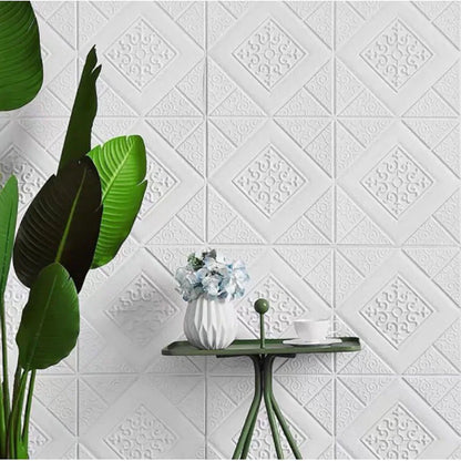 10Pcs 70*70cm Ceiling Wallpaper 3D Brick Waterproof Wall Stickers Foam Wall Paper Self-Adhesive Home Decor