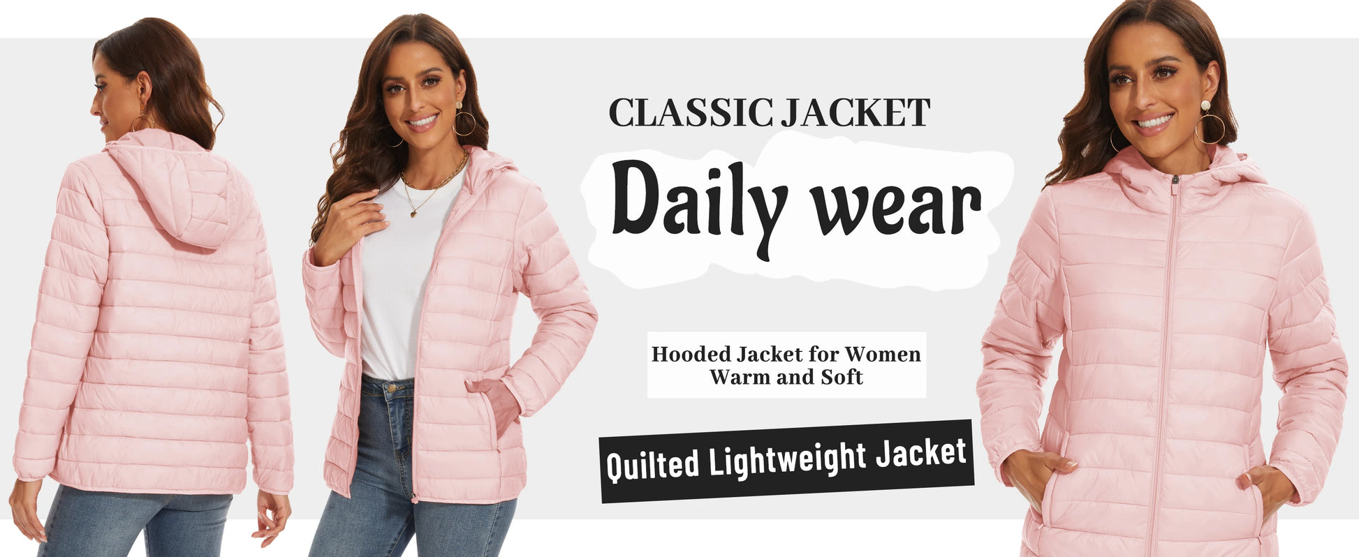 TACVASEN Winter Hooded Puffer Jacket Womens Quilted Warm Coats Casual Windbreaker Waterproof Padded Lightweight Outdoor Outwear.