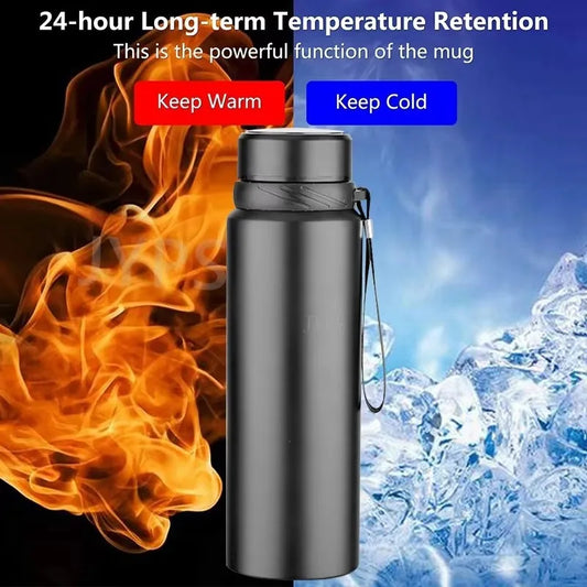 1L Stainless Steel In-vehicle Thermos Water Bottle Keep Cold and Hot Water Bottle Thermos for Water Tea Vacuum Flasks.