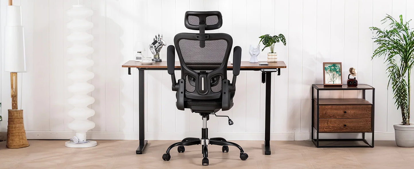 GTPLAYER Bürostuhl Ergonomisch, Schreibtischstuhl mit Verstellbarer Kopfstütze,Gaming Stuhl Wippfunktion, Chefsessel aus Mesh