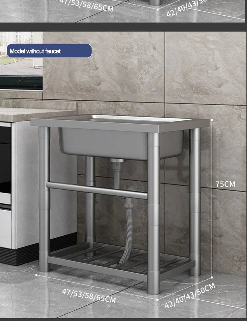 304 stainless steel sink, single-sink sink, household vegetable-washing sink, under-sink sink, large single sink, kitchen water