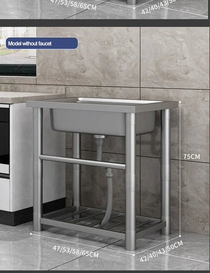 304 stainless steel sink, single-sink sink, household vegetable-washing sink, under-sink sink, large single sink, kitchen water