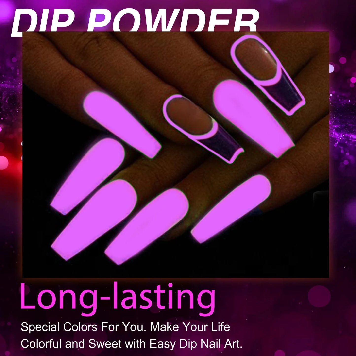 30g Luminous Nail Art Powder Halloween Dipping Powder Pink Pumpkin Orange Glow In Dark Phosphor Powder Party Manicure Salon DIY.