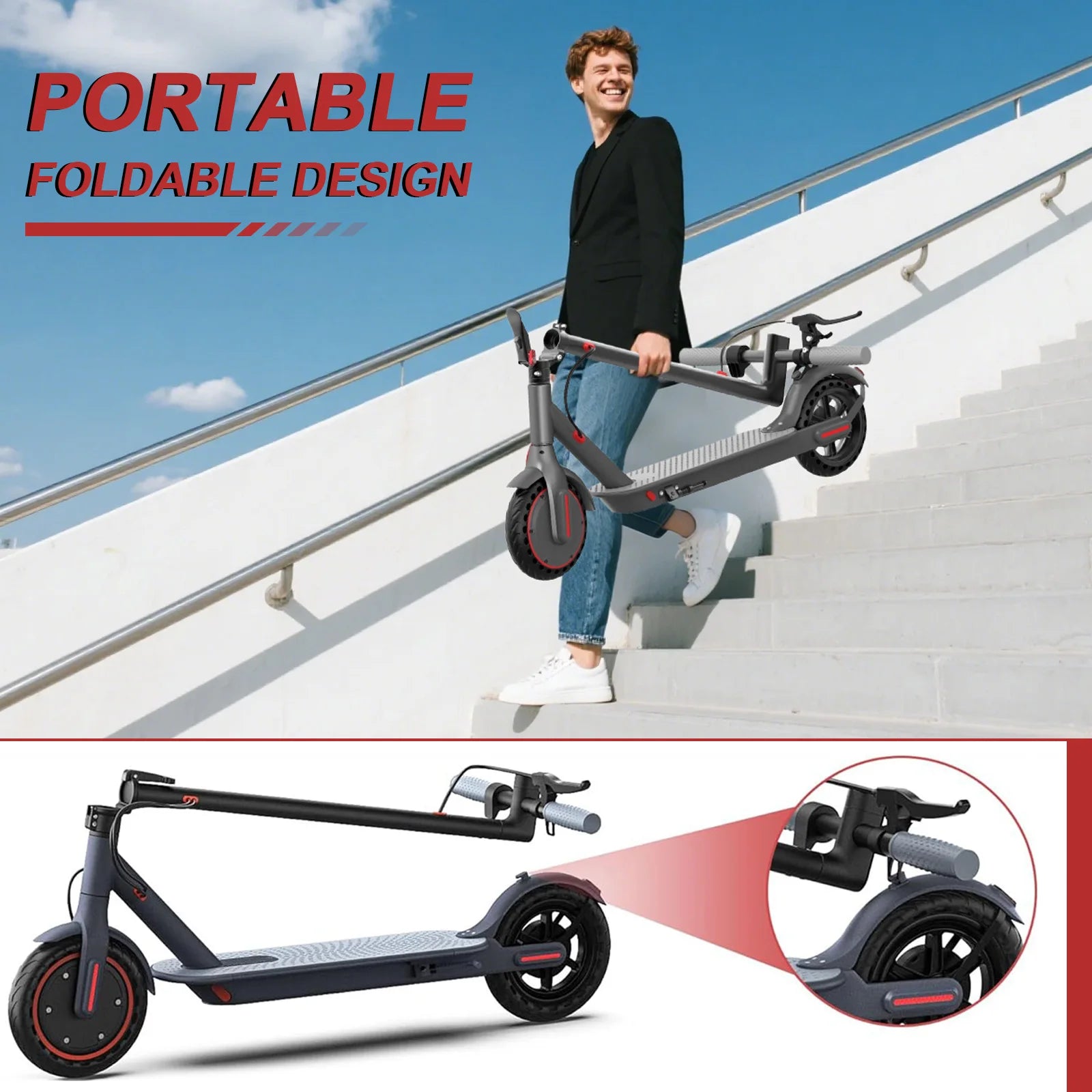 JUICEASE E1 Pro Electric Scooter 350W Motor 500W Peak Power Folding Electric Kick Scooter 36V7.8AH 5.2 Chips 25KM Range EScooter.