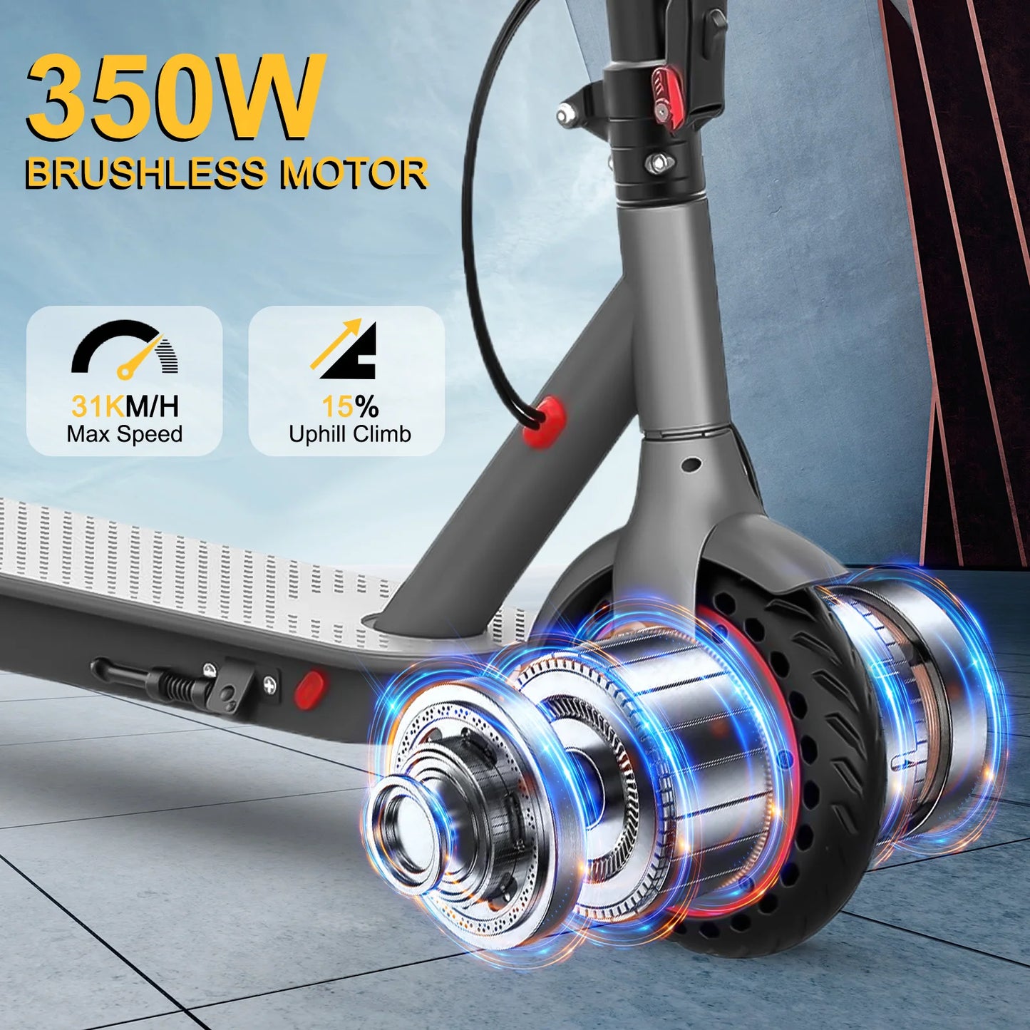 JUICEASE 2025 Solid Tire Electric Scooter 8.5/10 Inch 25/35KM Range Waterproof Escooter 31/35KM/H Fast Speed Scooter Electric.
