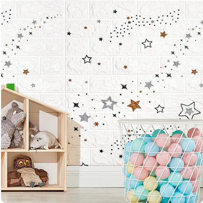 70cmx1m 3D Wall Sticker Faux Brick Bedroom Home Decor Waterproof Self Adhesive Wallpaper Living Room TV Background Decoration