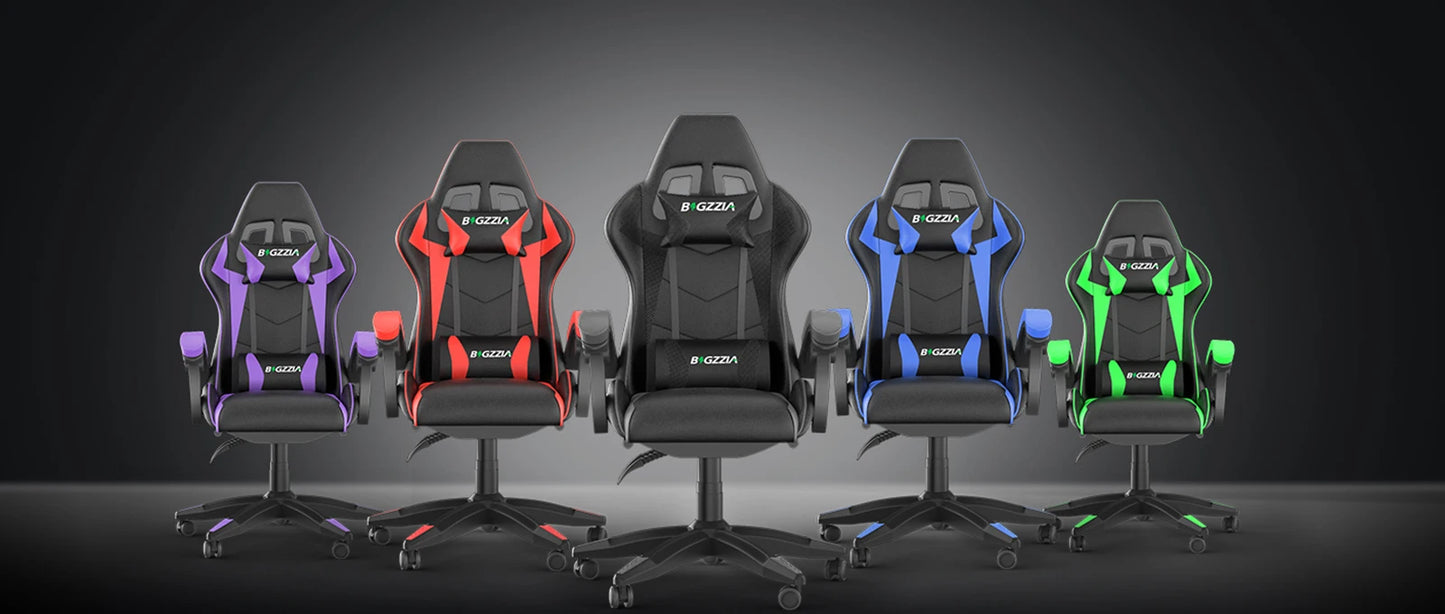 bigzzia Ergonomic Gaming Chair PC Chair Computer Chair Gaming Chair Breathable Office Chair with Cushion, Reclining Back Support