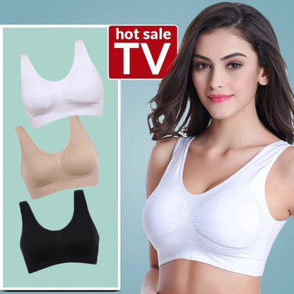 3PCS/lot Seamless Bra With Pads Plus Size Bras For Women Active Bra Wireless Brassiere Push Up Big Size Vest Wireless BH 5XL.