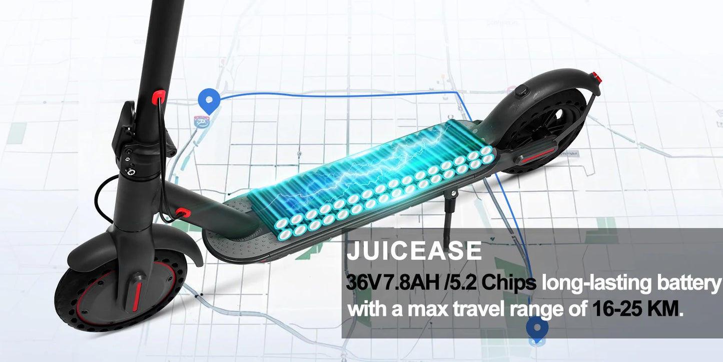 JUICEASE TX01 Electric Scooter for Adults 7.8Ah 350W Powerful Motor up to 31KM/H Speed Smart APP Electric Scooter with 5.2 Chips.