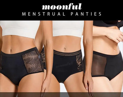 High Waist Period Underwear Lace Mesh Menstrual Panties Women Menstrual Cycle Absorbent Underwear Girl Panties for Monthly.