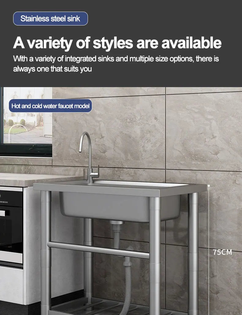 304 stainless steel sink, single-sink sink, household vegetable-washing sink, under-sink sink, large single sink, kitchen water