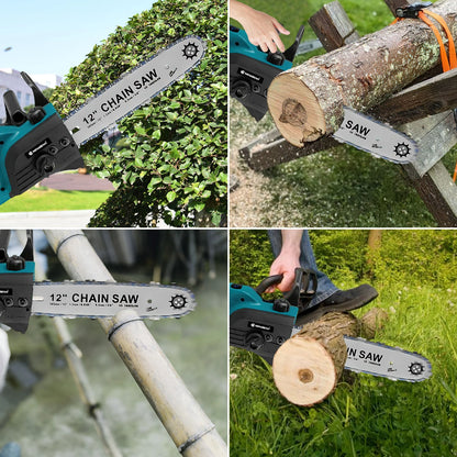 12 zoll Bürstenlosen Elektrische Kettensäge Mit Öler Cordless Elektrische Säge Garten Holzbearbeitung Schneiden Werkzeug Für Makita 18V Batterie pin