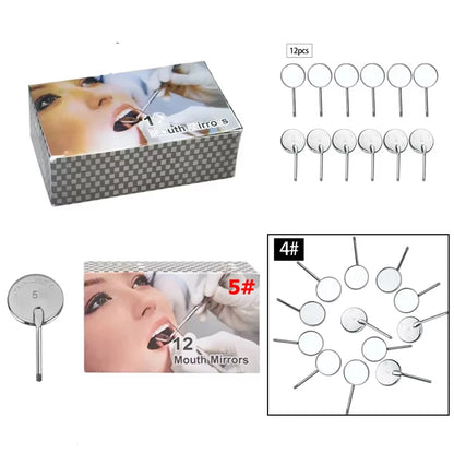 Dental Mirror Stainless Steel Mouth Mirror Dental Hygiene Kit Instrument Dental Reflector Dentist Tools.