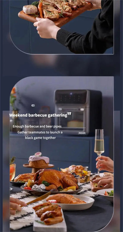 1350W 10L Large Capacity Electric Air Fryers Oilfree Automatic Household when living with Convection Oven Deep Fryer without Oil.