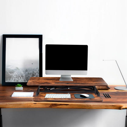 Verstellbarer Stehpult-Konverter, höhenverstellbarer Schreibtisch-Riser, Tigerbraun