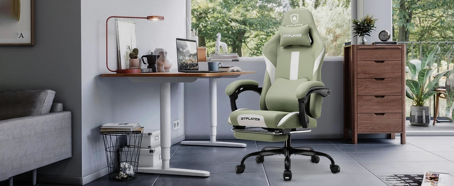 GTPLAYER Gaming Stuhl, Gamer Stuhl, Atmungsaktiver Bürostuhl aus Hochwertigem Stoff, Ergonomischer PC-Stuhl, Verstellbarer